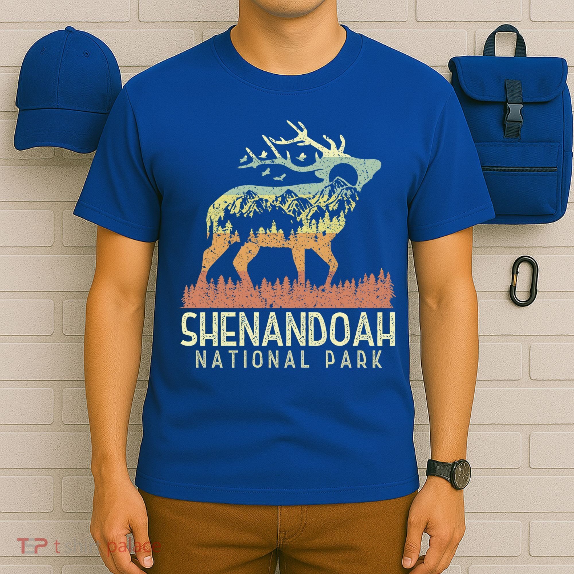 Shenandoah National Park Retro Vintage Mountain Elk Gift T-Shirt