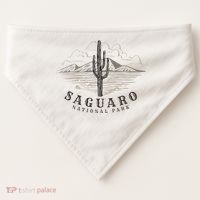 Saguaro National Park Tucson Arizona Cactus USA-Made Doggie Bandana thumb 0