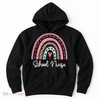 School Nurse Rainbow Leopard Back To School Appreciation Hoodie thumb 0