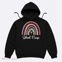 School Nurse Rainbow Leopard Back To School Appreciation Hoodie thumb 0
