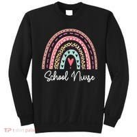 School Nurse Rainbow Leopard Back To School Appreciation Sweatshirt thumb 0