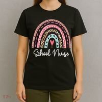 School Nurse Rainbow Leopard Back To School Appreciation T-Shirt thumb 4