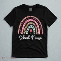 School Nurse Rainbow Leopard Back To School Appreciation T-Shirt thumb 5