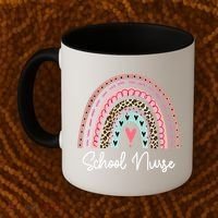 School Nurse Rainbow Leopard Back To School Appreciation Coffee Mug thumb 2