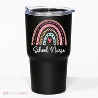 School Nurse Rainbow Leopard Back To School Appreciation Tumbler thumb 0