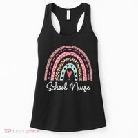 School Nurse Rainbow Leopard Back To School Appreciation Women's Tank Top thumb 0