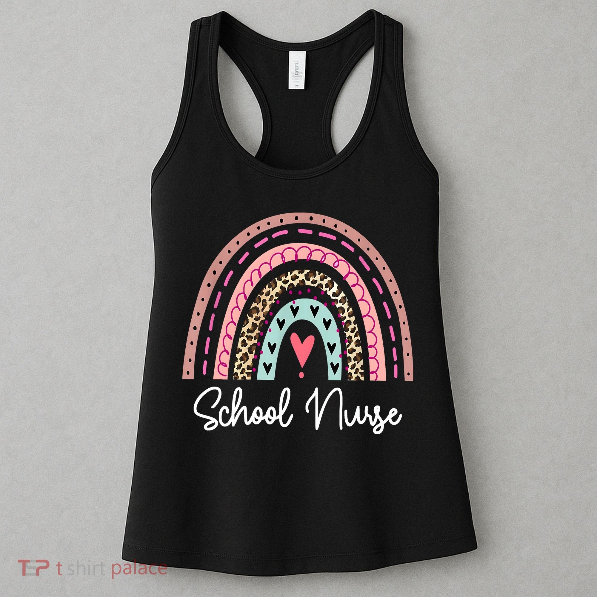 School Nurse Rainbow Leopard Back To School Appreciation Women's Tank Top