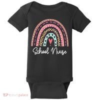 School Nurse Rainbow Leopard Back To School Appreciation Baby Bodysuit thumb 0