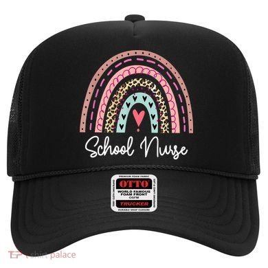 School Nurse Rainbow Leopard Back To School Appreciation Hat