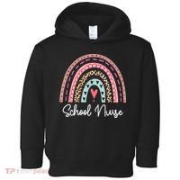 School Nurse Rainbow Leopard Back To School Appreciation Toddler Hoodie thumb 0