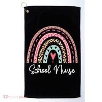 School Nurse Rainbow Leopard Back To School Appreciation Golf Towel thumb 0