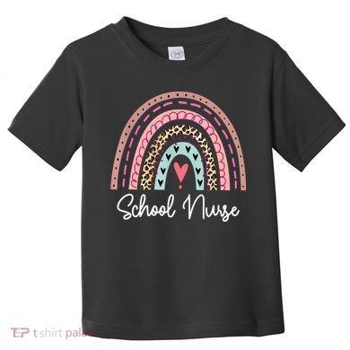 School Nurse Rainbow Leopard Back To School Appreciation Toddler T-Shirt