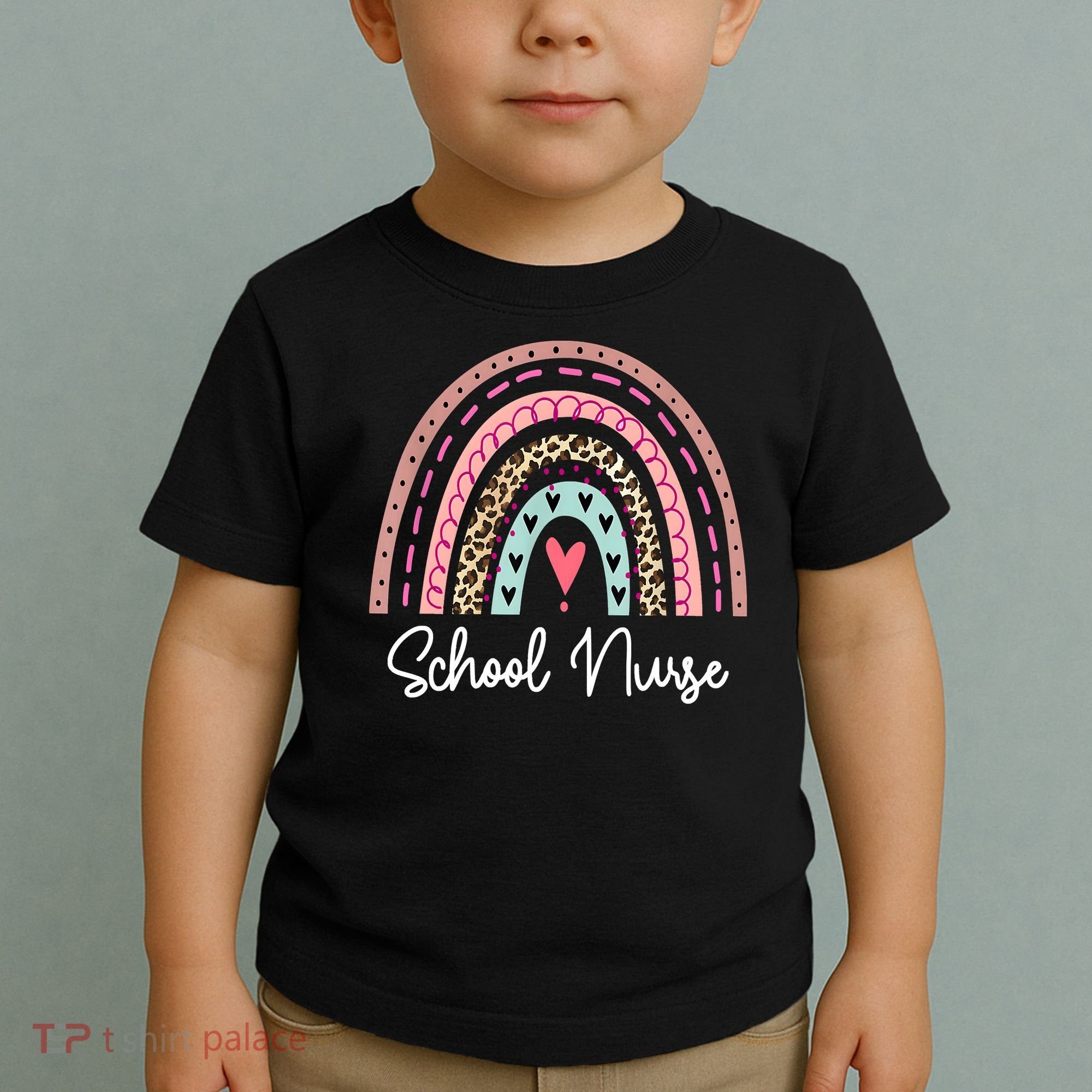 School Nurse Rainbow Leopard Back To School Appreciation Toddler T-Shirt