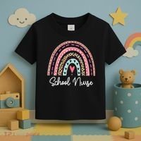 School Nurse Rainbow Leopard Back To School Appreciation Toddler T-Shirt thumb 3