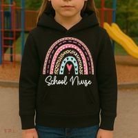 School Nurse Rainbow Leopard Back To School Appreciation Kids Hoodie thumb 3