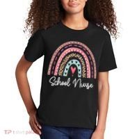 School Nurse Rainbow Leopard Back To School Appreciation Kids T-Shirt thumb 2