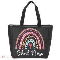 School Nurse Rainbow Leopard Back To School Appreciation Tote Bag thumb 0