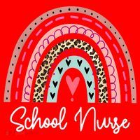 School Nurse Rainbow Leopard Back To School Appreciation Santa Hat thumb 1