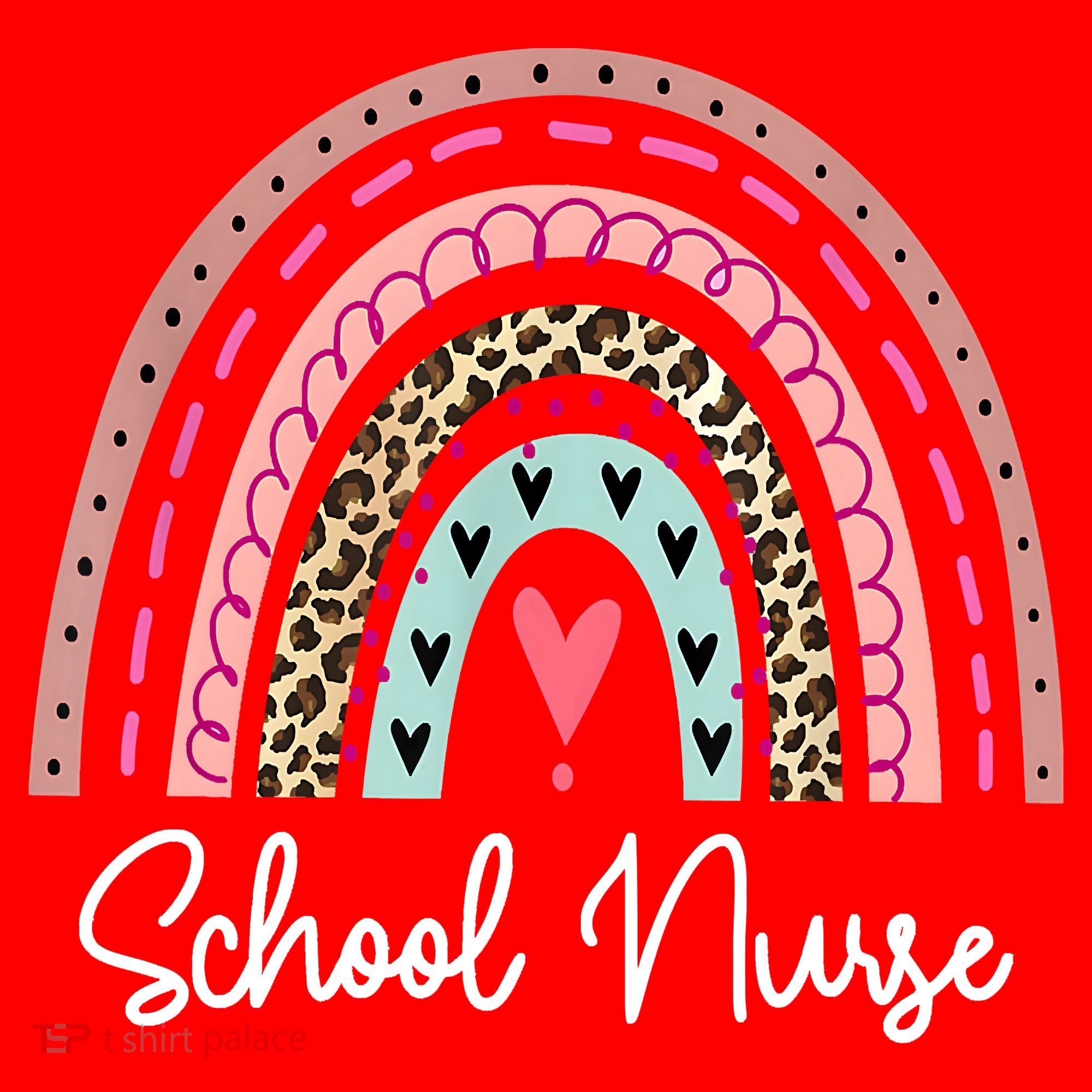 School Nurse Rainbow Leopard Back To School Appreciation Santa Hat