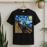 Starry Night Scream Scary Night Van Gogh Munch Halloweenmin T-Shirt thumb 2