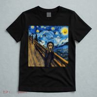 Starry Night Scream Scary Night Van Gogh Munch Halloweenmin T-Shirt thumb 5