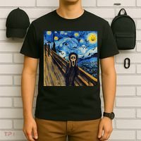 Starry Night Scream Scary Night Van Gogh Munch Halloweenmin T-Shirt thumb 6