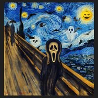 Starry Night Scream Scary Night Van Gogh Munch Halloweenmin Beanie thumb 2