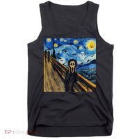 Starry Night Scream Scary Night Van Gogh Munch Halloweenmin Tank Top thumb 0
