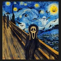 Starry Night Scream Scary Night Van Gogh Munch Halloweenmin Visor thumb 3