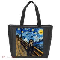 Starry Night Scream Scary Night Van Gogh Munch Halloweenmin Tote Bag thumb 0