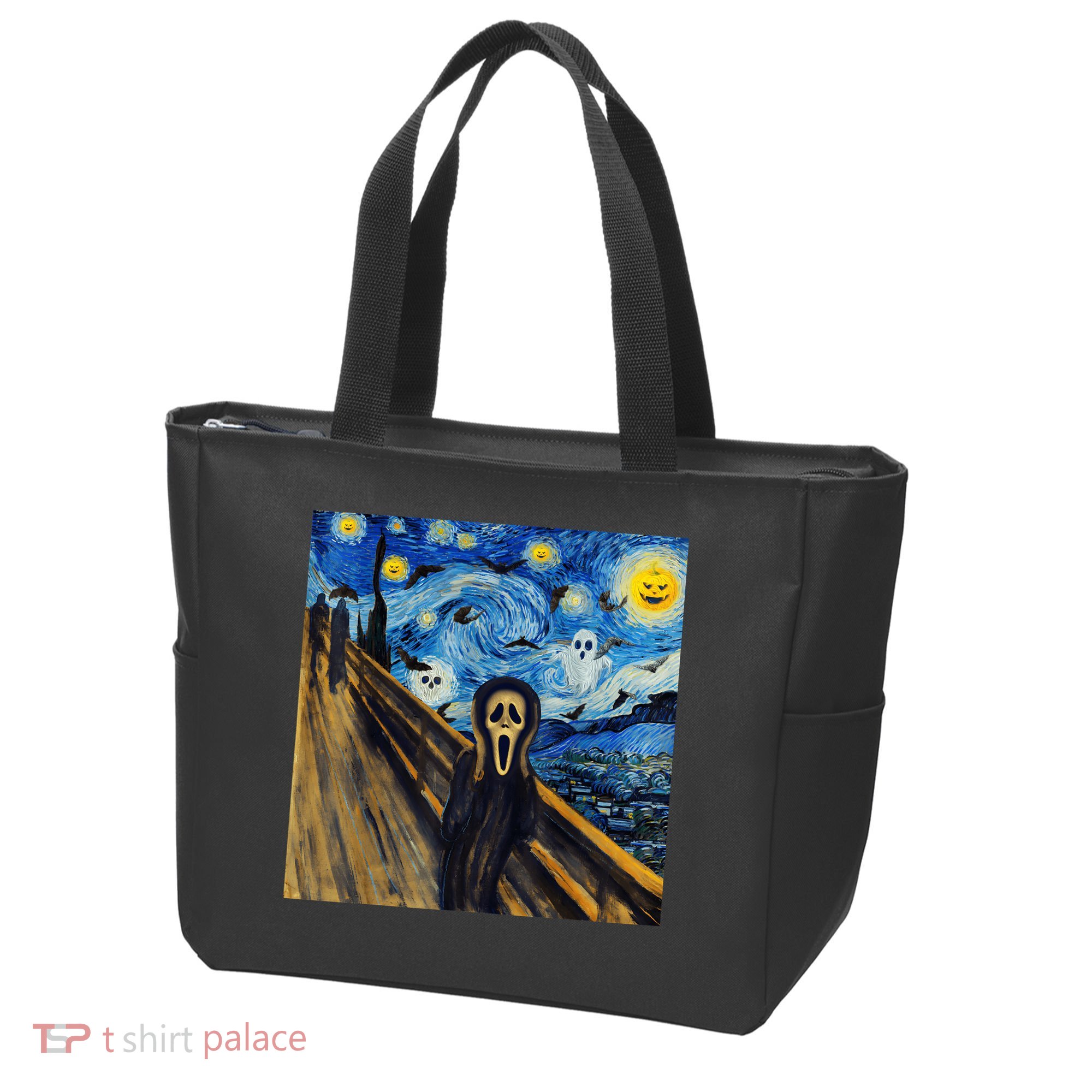Starry Night Scream Scary Night Van Gogh Munch Halloweenmin Tote Bag