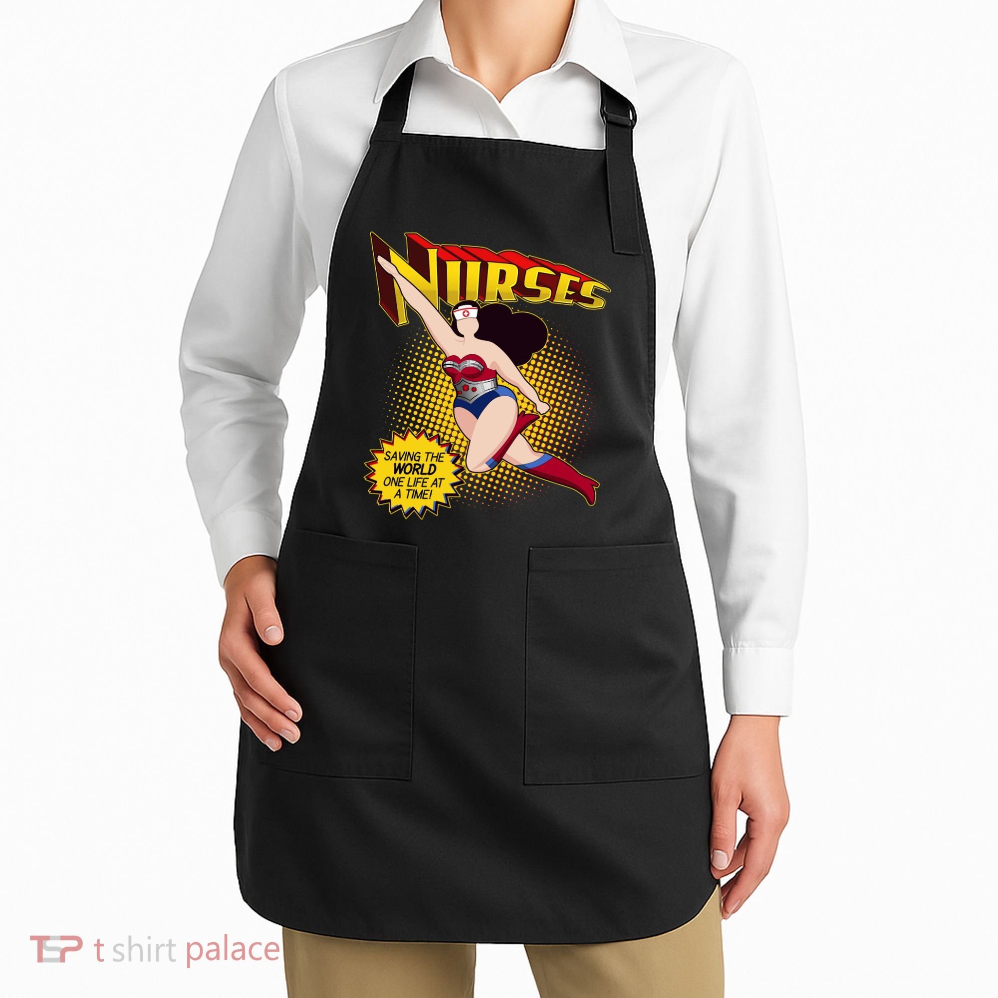 Superhero Nurses Saving The World One Life At A Time Apron