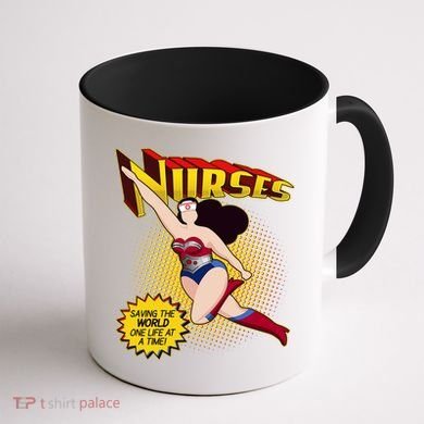 Superhero Nurses Saving The World One Life At A Time Coffee Mug back