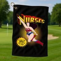Superhero Nurses Saving The World One Life At A Time Golf Towel thumb 1