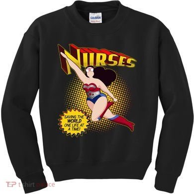 Superhero Nurses Saving The World One Life At A Time Kids Sweatshirt