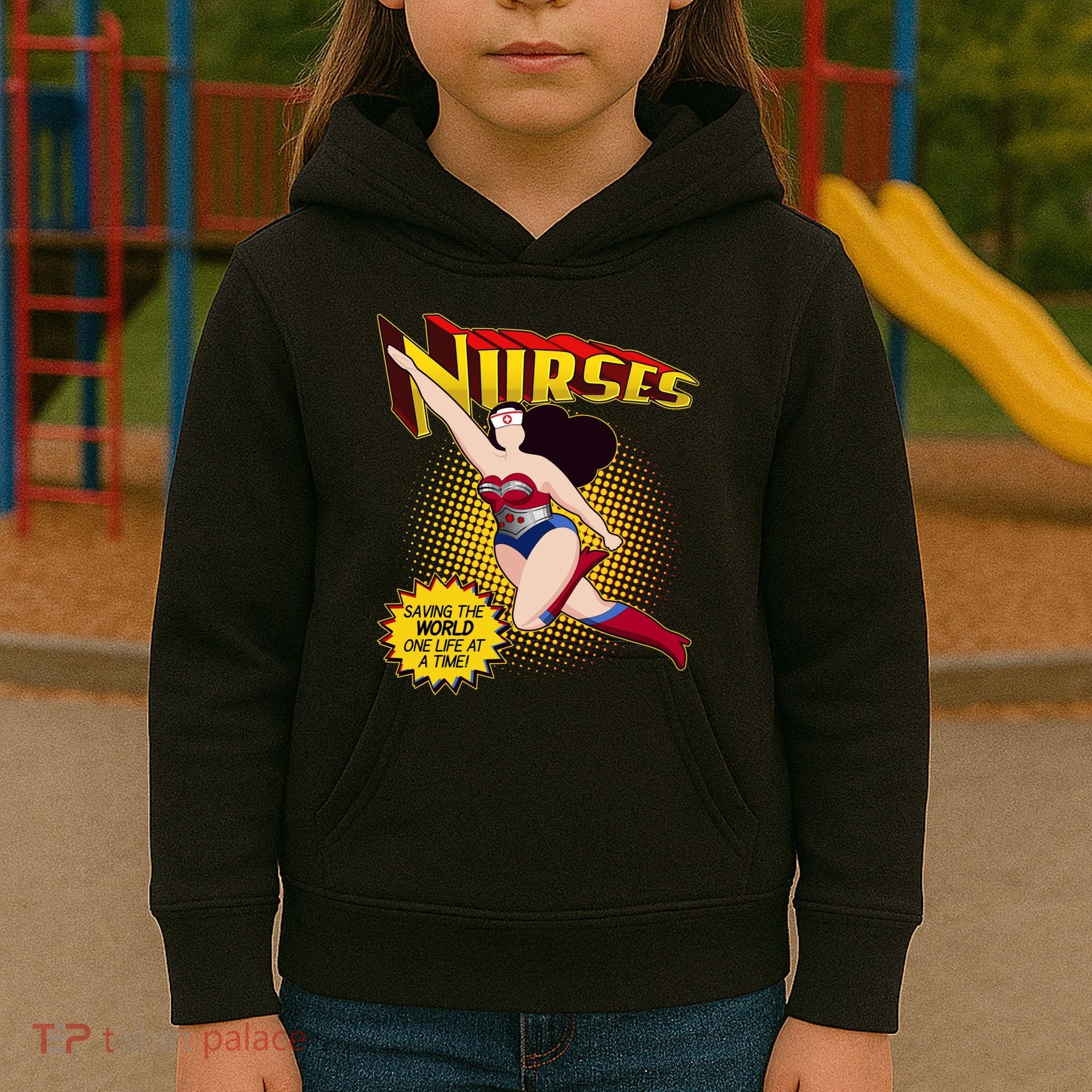 Superhero Nurses Saving The World One Life At A Time Kids Hoodie