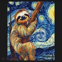 Starry Night Sloth Doggie Tank thumb 4