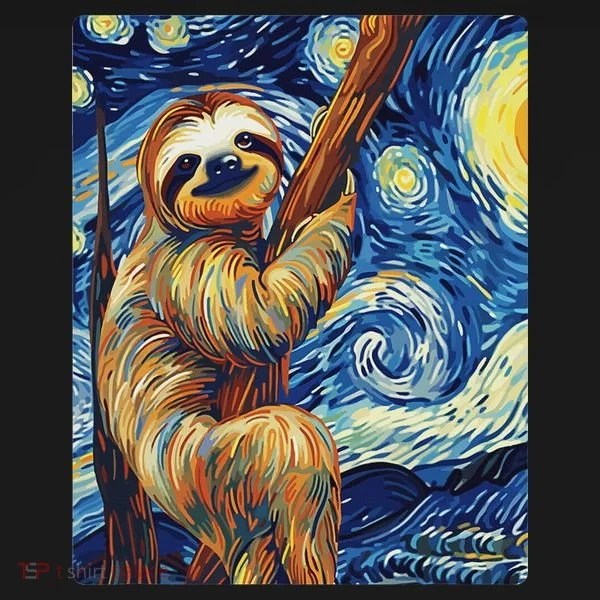 Starry Night Sloth Doggie Tank