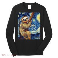 Starry Night Sloth Long Sleeve Shirt thumb 0
