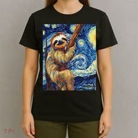 Starry Night Sloth T-Shirt thumb 4