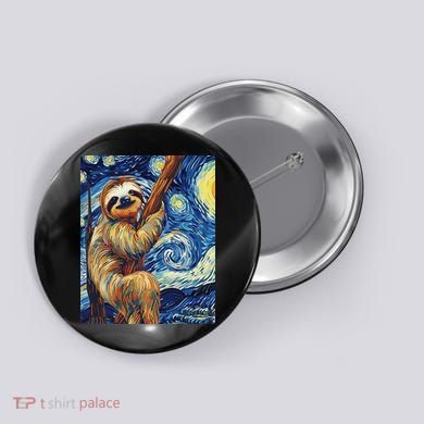 Starry Night Sloth Button