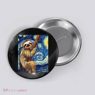 Starry Night Sloth Button
