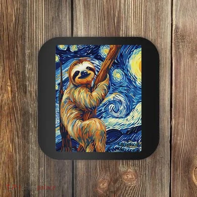 Starry Night Sloth Coaster