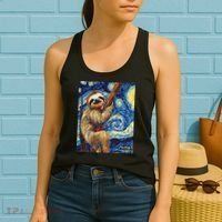 Starry Night Sloth Women's Tank Top thumb 2
