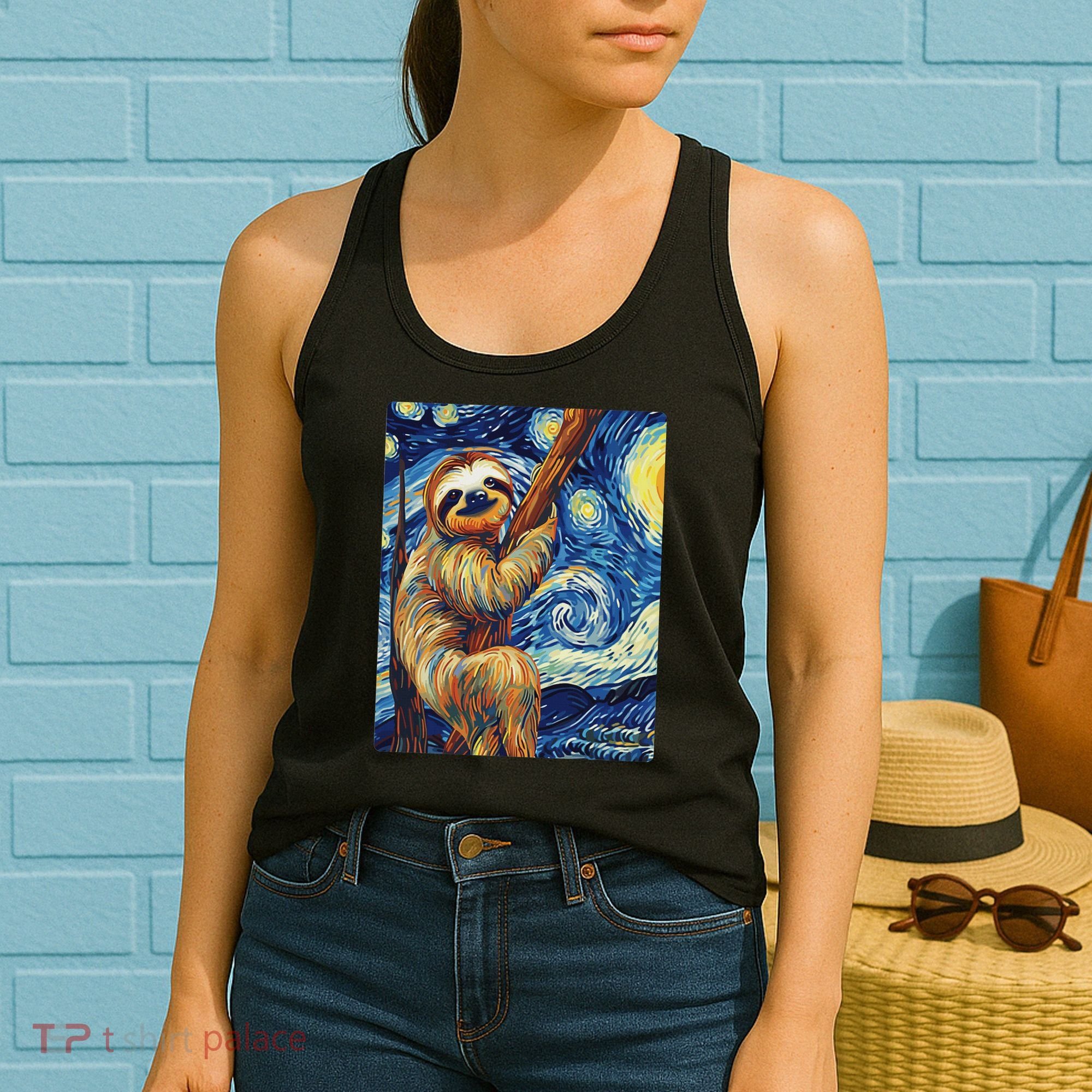 Starry Night Sloth Women's Tank Top