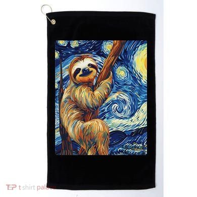 Starry Night Sloth Golf Towel
