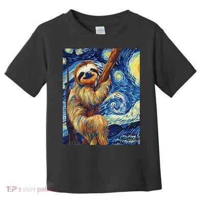 Starry Night Sloth Toddler T-Shirt