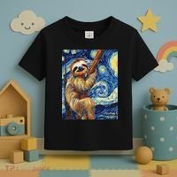 Starry Night Sloth Toddler T-Shirt thumb 3