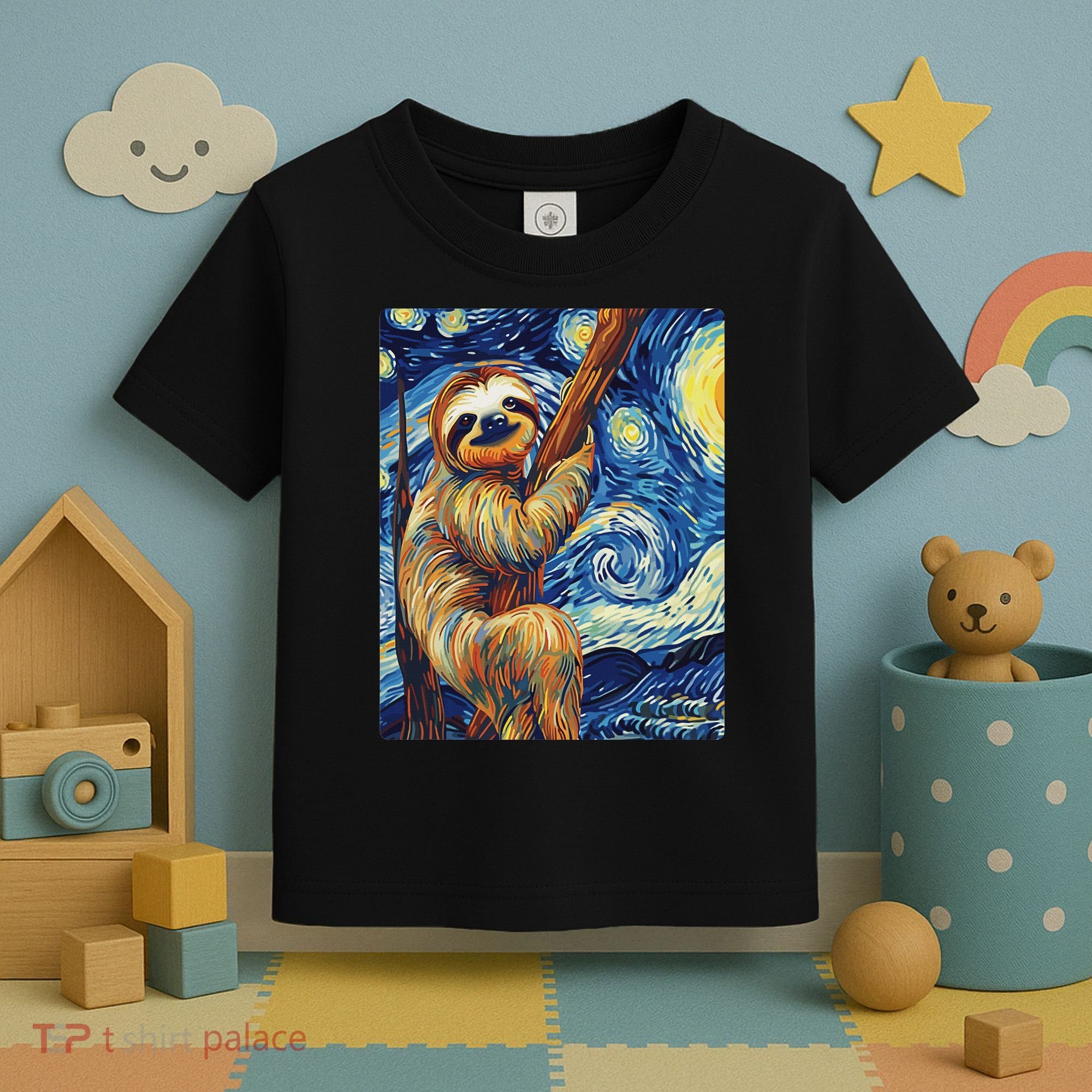 Starry Night Sloth Toddler T-Shirt