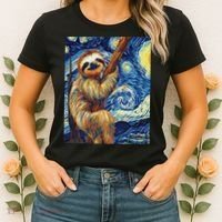 Starry Night Sloth Women's T-Shirt thumb 2